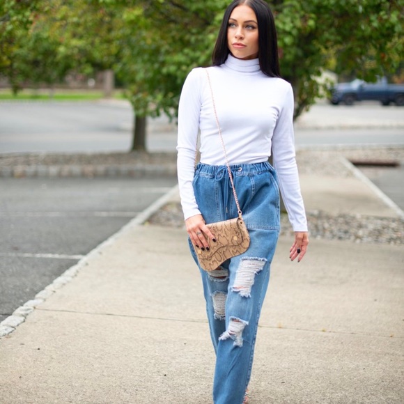 White Birch Straight Leg Denim Pants With Elastic Waist and Drawstring Size Med - Picture 7 of 15